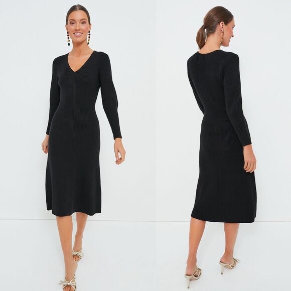 Tuckernuck Dresses & Skirts - NEW Tuckernuck Hyacinth House Dress Brigid Sweater Dress Ribbed Black Size S